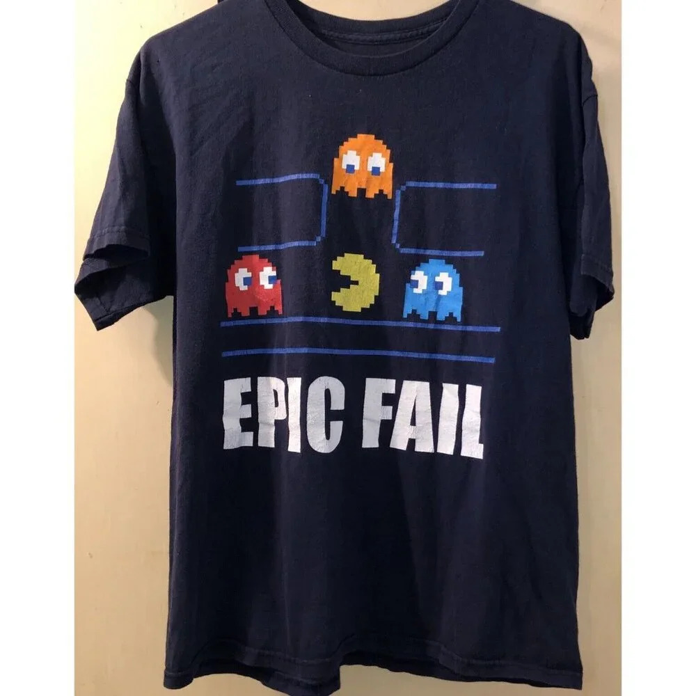 Retro PAC- Man‎ “Epic Fail” T-Shirt Sz L No Tag